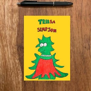 Cartão de Natal ilustrado da Treesa Simpson para download instantâneo.