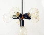 Chandelier Lamp Ceiling Pendant Modern Light Cluster Pendant Black Ceiling Lamp Foyer Light Bar Lighting Living Room Chandelier Edison Bulbs