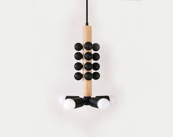 Black and Maple Pendant Light Modern Kitchen Island Fixture Lighting Ceiling Wood Pendant Bathroom Lights Entry Lights Mudroom Fixture Lamp