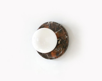 Black Gold White Glass Globe Round Vanity Fixture Light Marble Bathroom Light Kitchen Marble Wall Sconce Marble Foyer Lighting