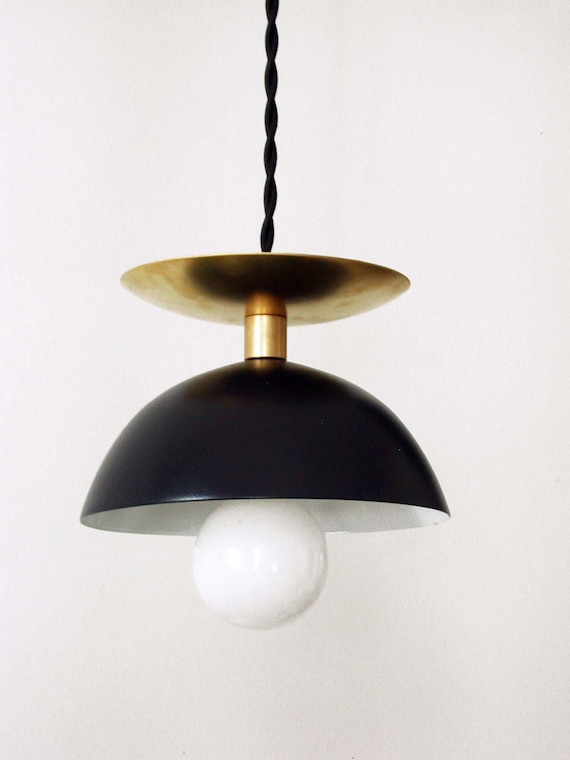 Black Brass Modern Pendant Lamp Entryway Mid Century Light Black Pendant Black Ceiling Lighting Kitchen Light Foyer Light Bedroom Lighting