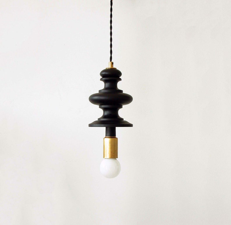 Black Pendant Light Modern Pendant Black Gold Lighting Black Etsy