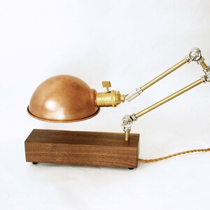 Copper Adjustable Table Lamp Wood Lamp Wooden Lighting Industrial Lamp