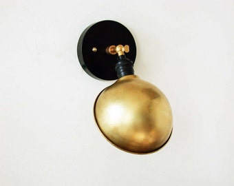 Industrial Wall Sconce Brass Black Wall Lighting Adjustable Lamp Brass Sconce Black Light Bedroom Lighting Reading Wall Lamp Metal Shade