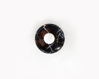 Black Brown White Veined Marble Wall Sconce - Minimalist Modern Brass Lighting - Kitchen Fixture Light