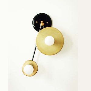 Modern Wall Sconce Double Brass Lamp Wall Light Fixture Bedroom Light Bedside Light Black Gold Lamp Brass Double Mid Century Lighting Wall