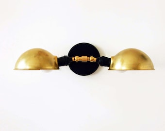 Double Industrial Wall Light Brass Shade Sconce Gold Black Lighting Adjustable Wall Lamp Bathroom Lighting Restaurant Lights Store Lighting