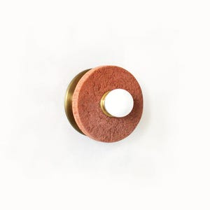 Terracotta and Brass Wall Light Fixture Stone Sconce Light Terracotta Kitchen Lighting Farmhouse Wall Lights Country Sconce Light Entry Lamp