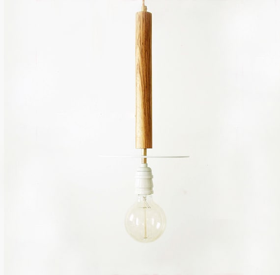 Pendant White Ceiling Lamp Wood Ceiling Lighting Porcelain Socket Edison Bulb Foyer Lamp Bedroom Lighting Loft Light Restaurant Lighting