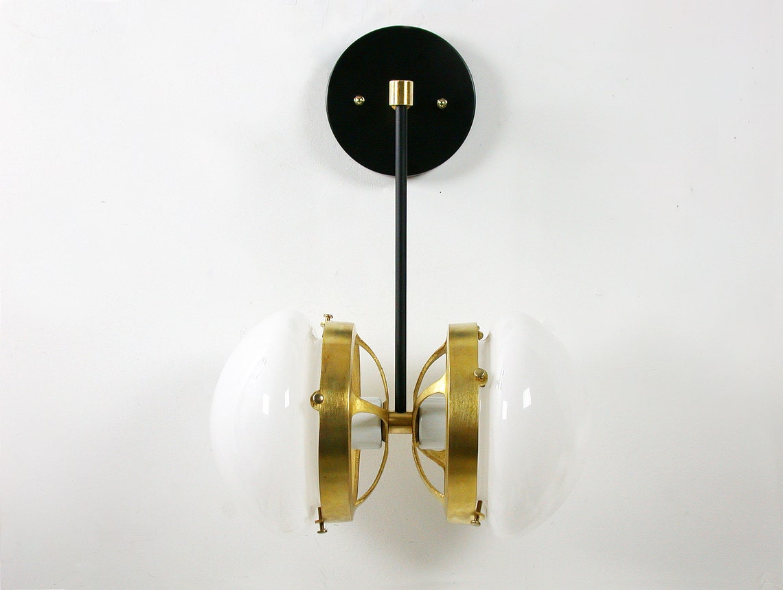 Glass Globe Double Vanity Fixture Light Bathroom Sconce Lamp Etsy