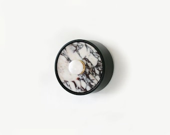 Calacatta Viola Marble Sconce - Black Mid Century Wall Light