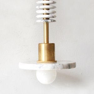 White Marble and Brass Vanity Fixture Light Bathroom Sconce Lighting ...