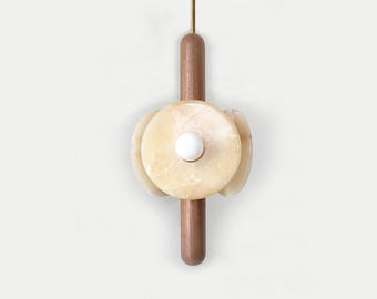 Onyx and Walnut Triple Modern Chandelier Onyx Kitchen Island Lighting Bathroom Onyx Chandelier Triple Onyx Foyer Ceiling Light Fixture
