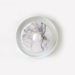 Lilac Marble Round Modern Flush Mount Sconce Marble Wall Light Fixture Foyer Sconce Bathroom Marble Lighting Round White and Brass Lamp