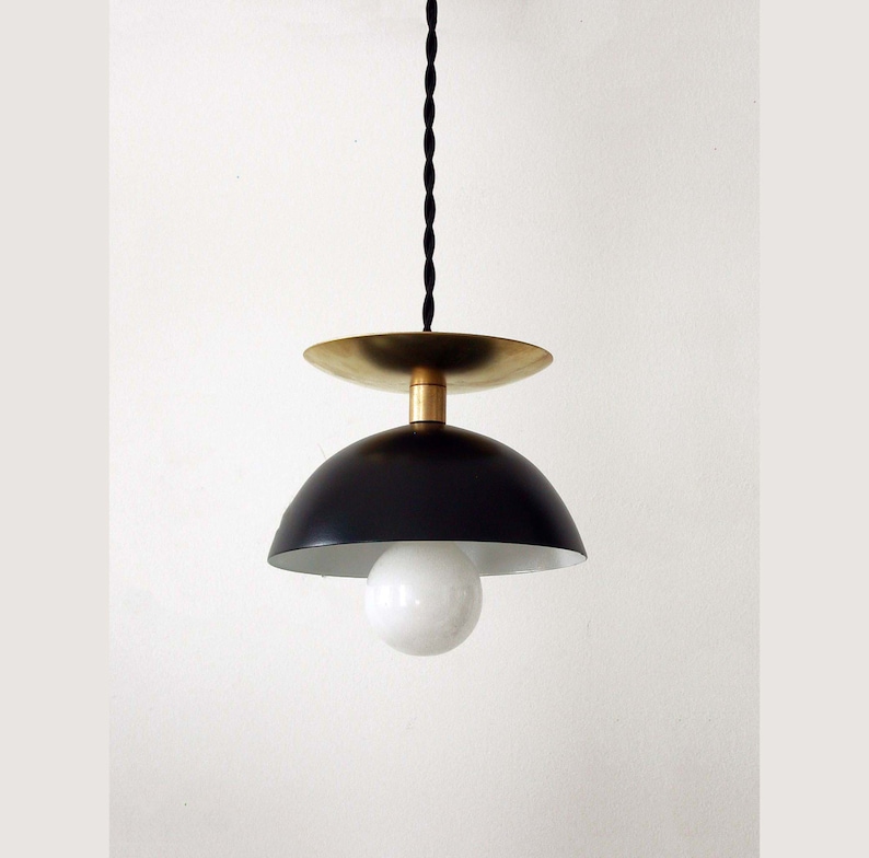 Black Brass Modern Pendant Lamp Entryway Mid Century Light Ceiling Lighting Kitchen Foyer Bedroom