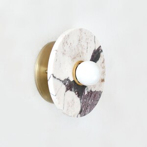 Minimalist Calacatta Viola Marble and Brass Wall Fixture Light Brown ...