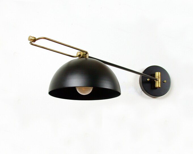 Black Modern Adjustable Wall Sconce Modern Sconce Bedroom Swinging Lamp Bedside Light Black