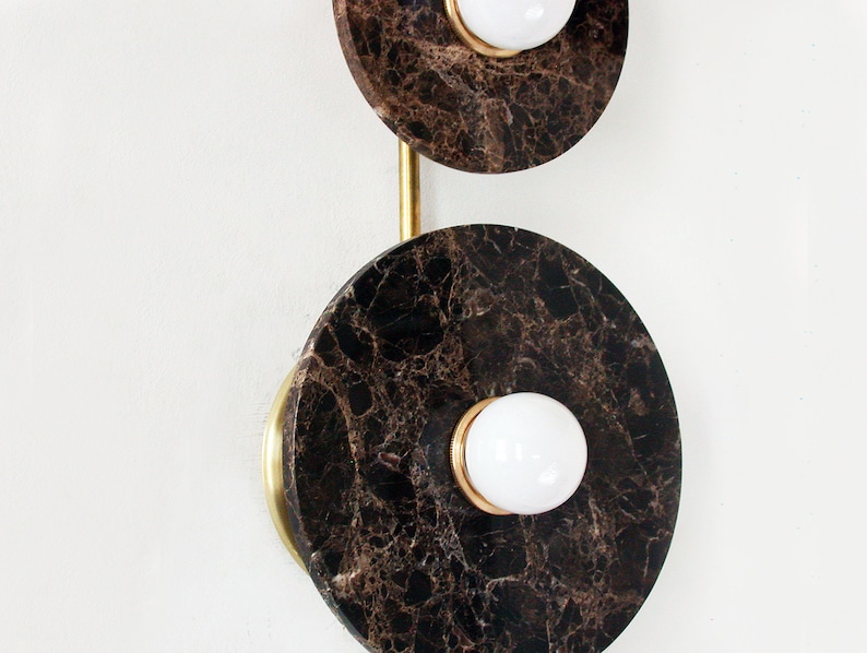 Image result for Modern Dark Emperador Marble Triple Unique Sconce Designer Brown Marble ...