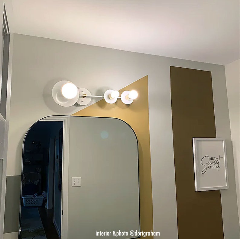 Mid Century Modern Bathroom Wall Fixture Light White Vanity - Etsy