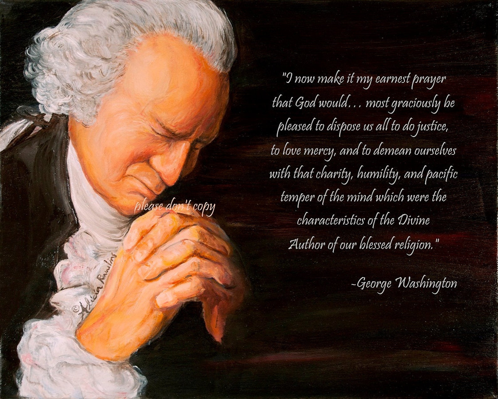 5X7 Washington Praying Morality Religion Prayer Quote Etsy