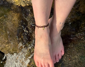 Tobillera Sundrop // tobillera makramee // latón