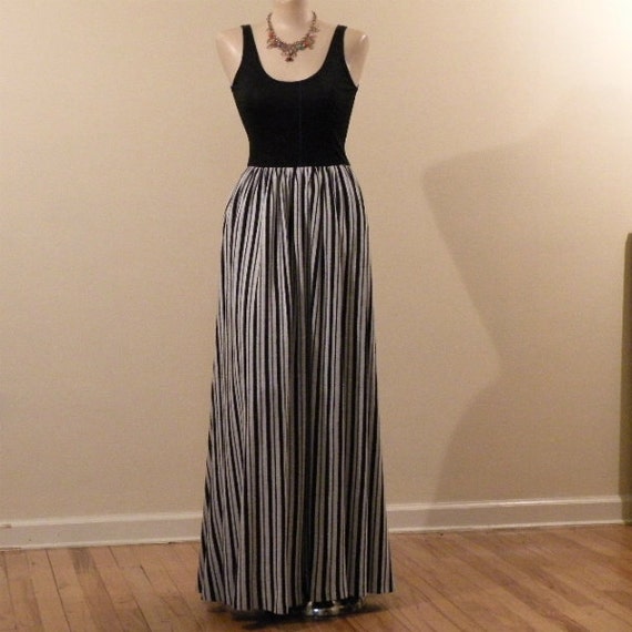 Rudi Gernreich Black and White Stripes Maxi Dress