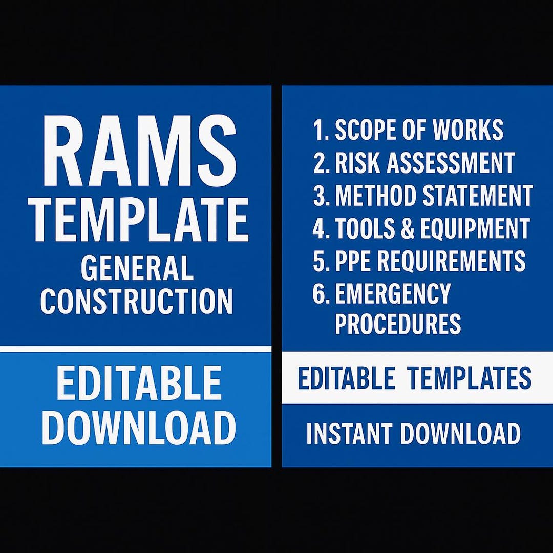 Construction Rams Extract Construction RAMS Template Editable Word Document Method Statement ...