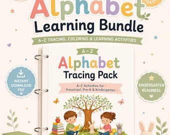 Alphabet Workbook Printable PDF | A-Z Letter Tracing, Recognition & Coloring Activities | Preschool Learning | 235 Pages