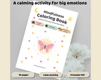 Mindfulness Malbuch für Kinder - Beruhigungsaktivität, Emotionsregulierung (druckbare PDF)