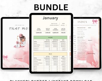 That Mom Planner Bundle 2026 | Digital Organizer & Budget Spreadsheet for Busy Moms