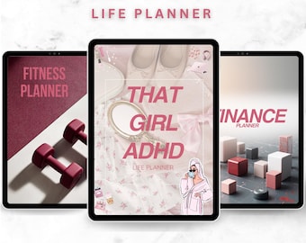 ADHDプランナー | That GirlデジタルADHDプランナー | ADHDに優しいプランニングシステム | お金、習慣、掃除、目標など