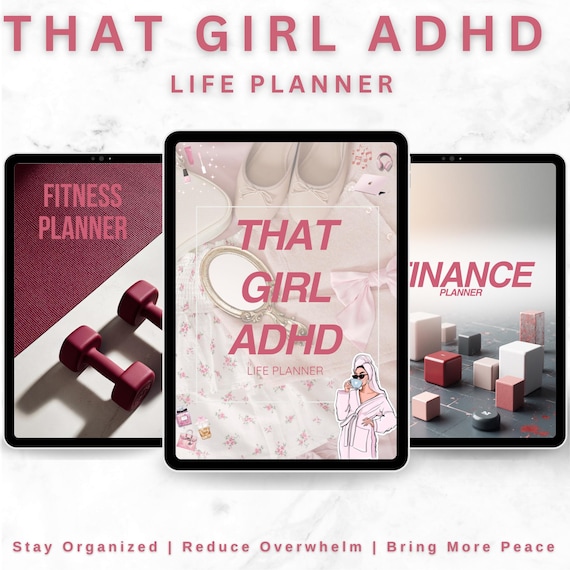 ADHD Planner | That Girl Digital ADHD Planner | ADHD-Friendly Planning System | Finance, Habits, Cleaning, Goals & More