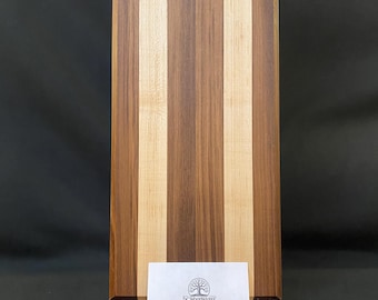 Handcrafted Maple and Walnut Cutting Board - Premium Hardwoods, Large Size, Handmade Quality, Gift-Ready, Versatile Use