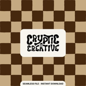 Irregular Checkers Seamless Pattern | Chocolate & Tan | PNG + JPG