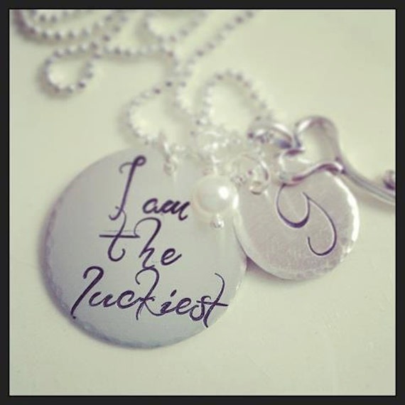Personalized Mothers Necklace Initial The Luckiest Sterling Etsy Personalized Mothers Necklace Initial The Luckiest Sterling Etsy