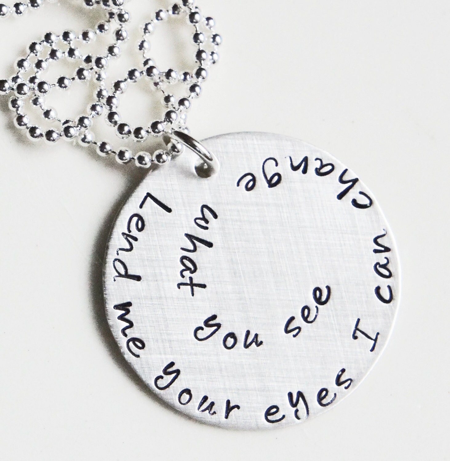 Personalized Quote Lyrics Necklace One Inch Sterling Silver Etsy