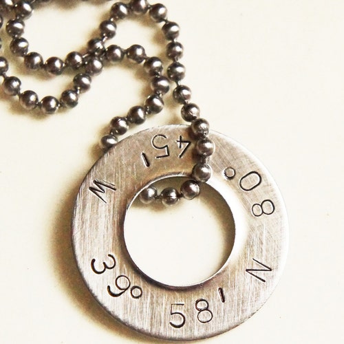 Coordinate necklace for him Clearance