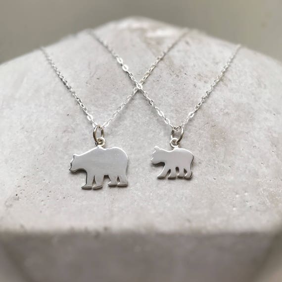 mama bear baby bear necklace