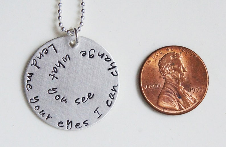 Personalized Quote Lyrics Necklace One Inch Sterling Silver Etsy