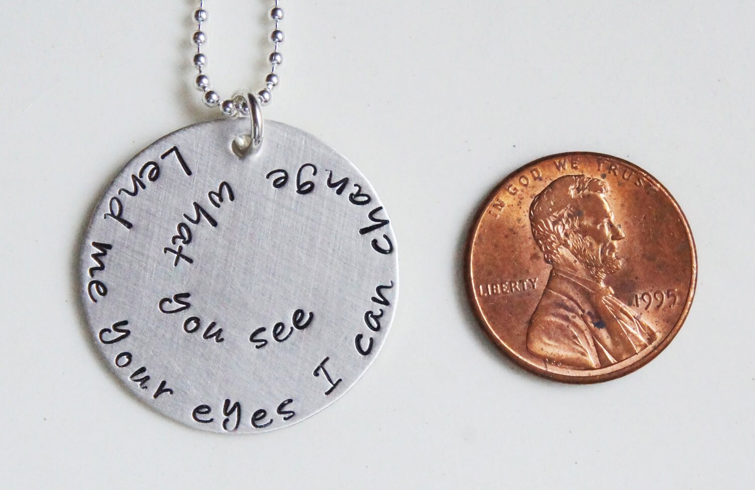 Personalized Quote Lyrics Necklace One Inch Sterling Silver Etsy