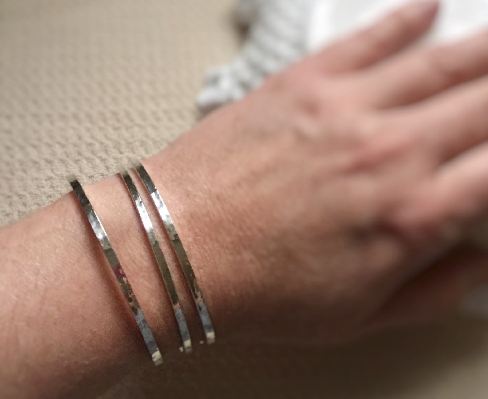 Sterling Silver Square Cuff Stacking Bracelet Personalized Etsy