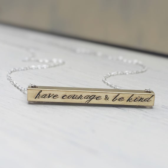 be kind bar necklace