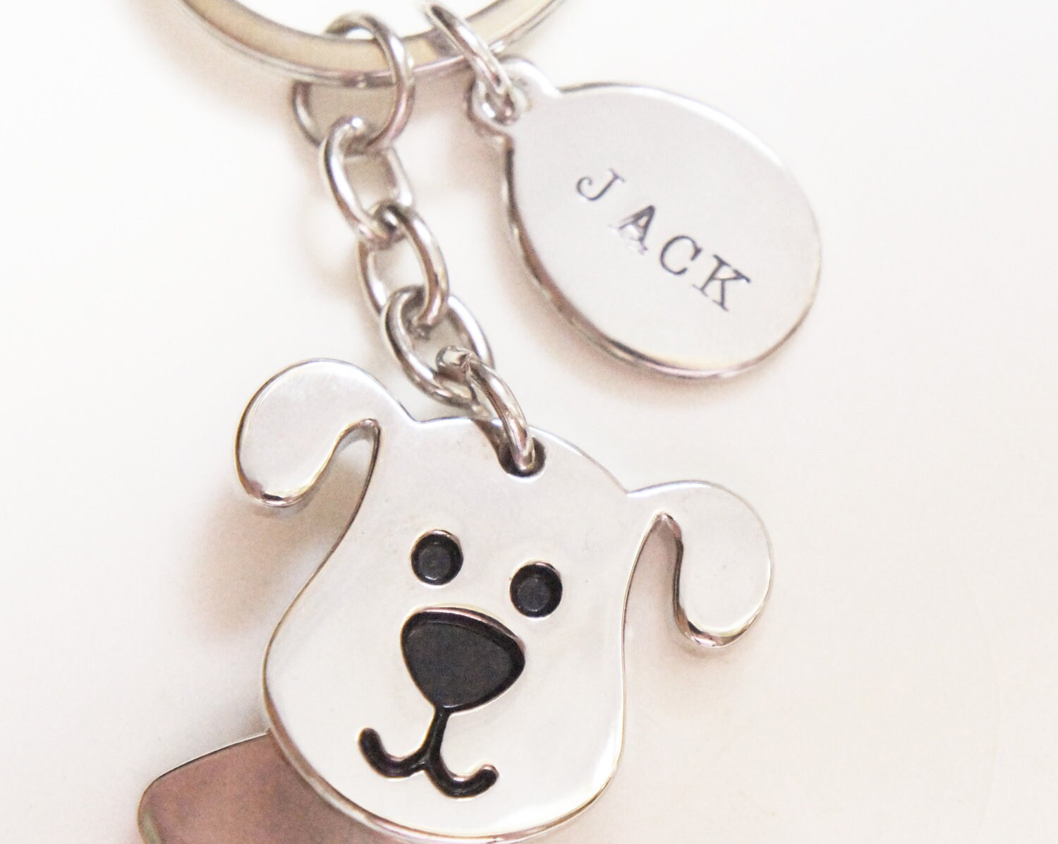Personalized Dog Keychain Pet Loss Memorial Gift Hand Stamped Dog Name Pet Lovers Gift