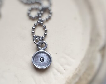 Typewriter Key Personalized Initial Vintage Necklace Pendant Letter Rustic Unisex Necklace for Him Gift for Her