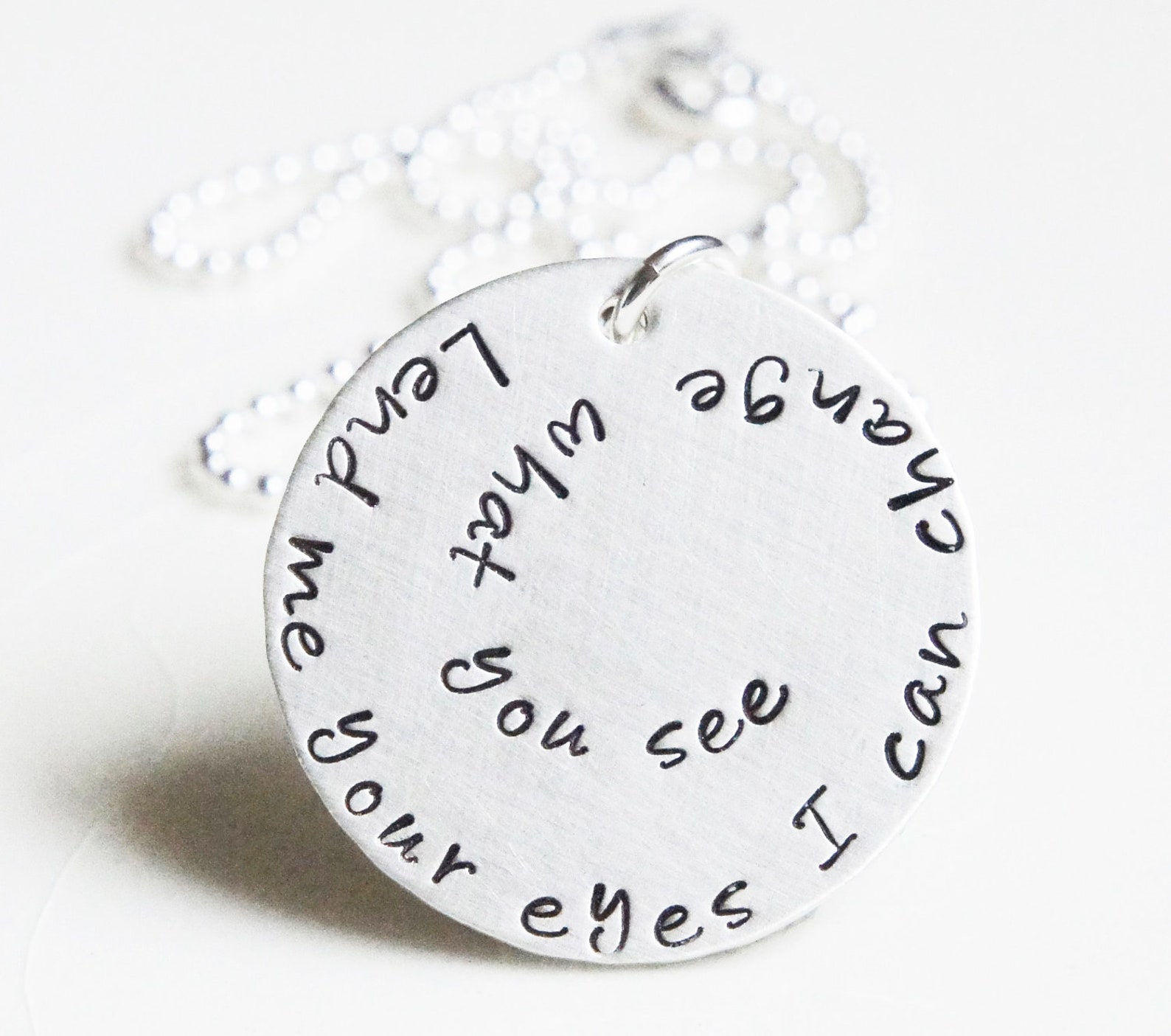 Personalized Quote Lyrics Necklace One Inch Sterling Silver Etsy