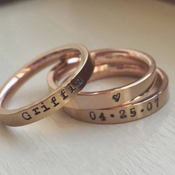 Rose Gold Stacking Rings Names - Etsy