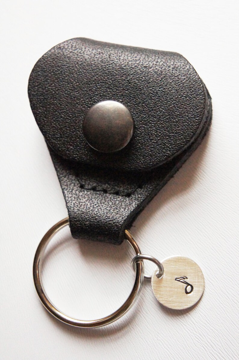 Personalized Guitar Pick Holder Keychain Custom Copper Etsy