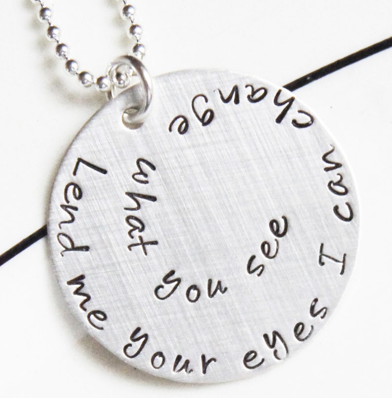 Personalized Quote Lyrics Necklace One Inch Sterling Silver Etsy