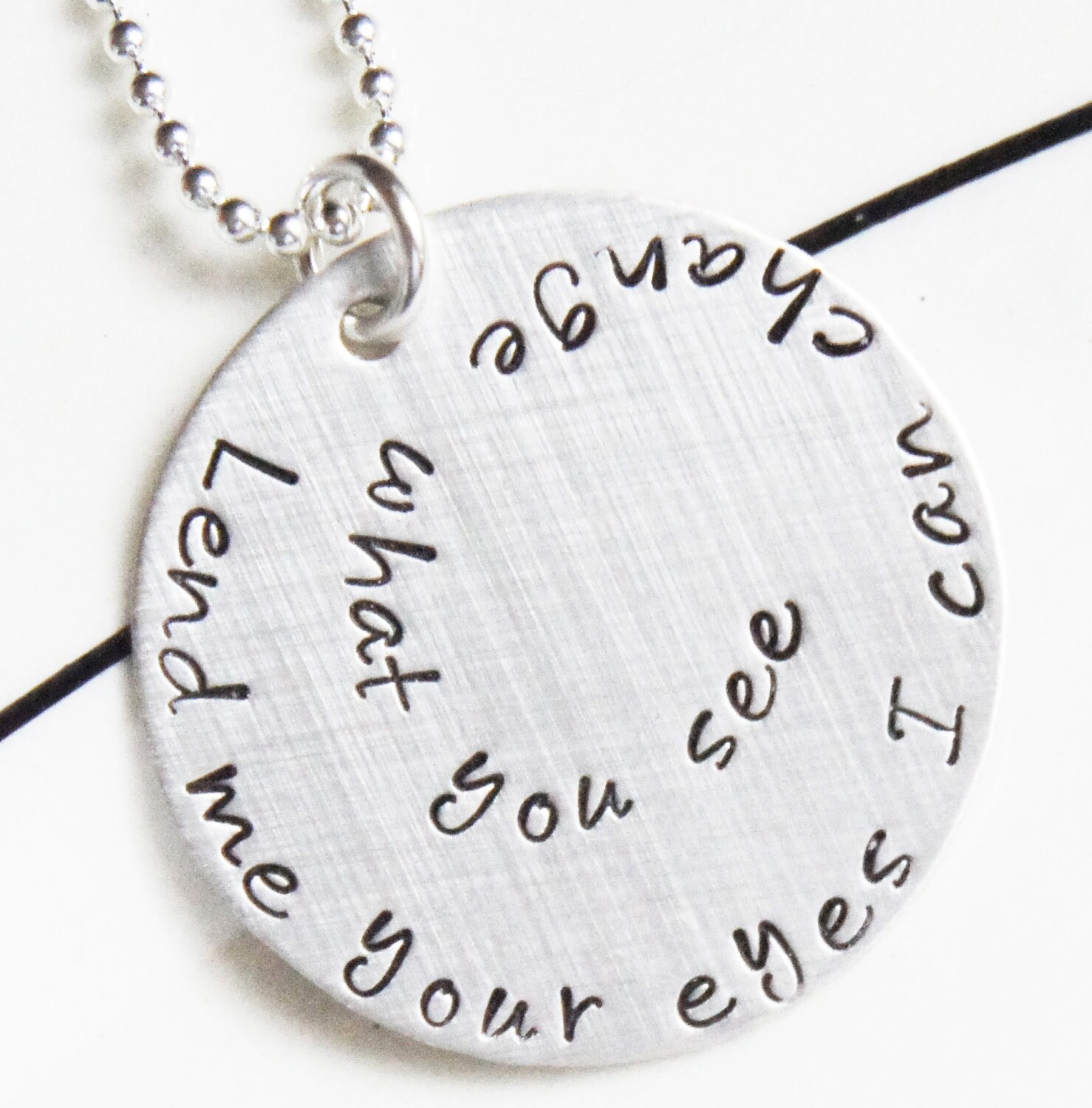 Personalized Quote Lyrics Necklace One Inch Sterling Silver Etsy