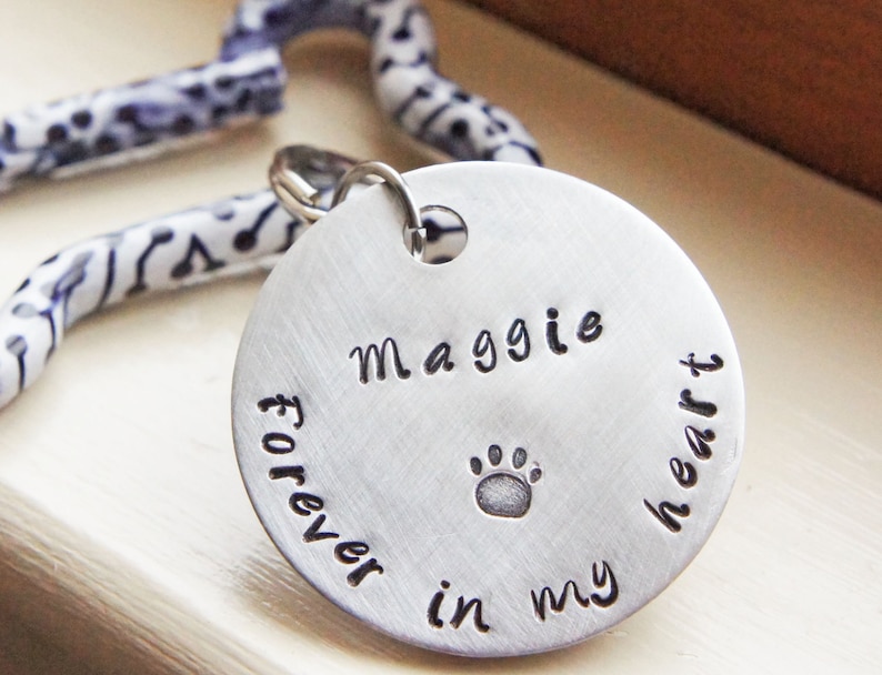 Personalized Pet Memorial Keychain Custom Hand Stamped Etsy